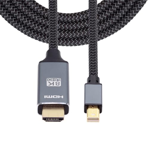xiwai Mini Display Port 1.4 Quelle zu HDMI 2.0 Display 5,9 Fuß Kabel 8K 60 Hz UHD 4K Aluminiumgehäuse, Nylon geflochtener Mini-DP auf HDMI kompatibler Stecker für Monitorprojektor von xiwai