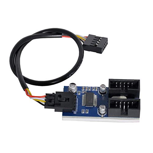 xiwai Motherboard 9pin USB 2.0 Header 1 auf 2 Buchse Verlängerungskabel HUB Connector Adapter Port Multilier von xiwai