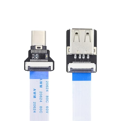 xiwai OTG USB 2.0 Typ A Buchse Target auf USB-C Type-C Stecker Host Daten Flach Slim FPC Kabel Extender für FPV Disk Phone Laptop (13 cm) von xiwai