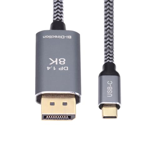 Xiwai Reversibles DisplayPort-auf-USB-C-Kabel, 8 K, DP-Quelle auf USB 3.1 Typ-C-Stecker, Displays, HDTV-Kabel für Laptop-Monitor, 1,8 m von xiwai