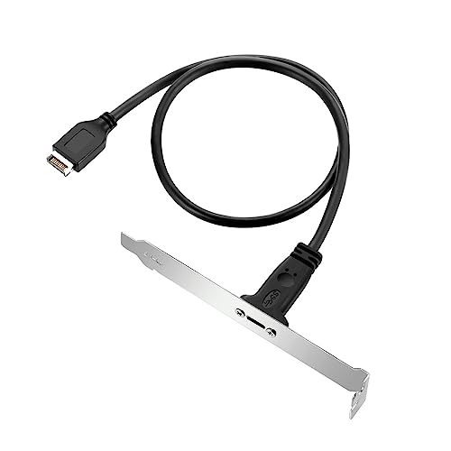 xiwai Typ-C-Buchse-Kabel, USB 3.1 Frontplattenleiste auf USB-C Typ-C-Buchse, Verlängerungskabel, 40 cm, mit Panel-Befestigungsschraube von xiwai