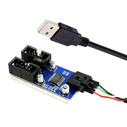 xiwai USB 2.0 Typ-A Stecker 1 auf 2 Buchse Motherboard 9pin Header Verlängerungskabel HUB Connector Adapter Port Multilier von xiwai