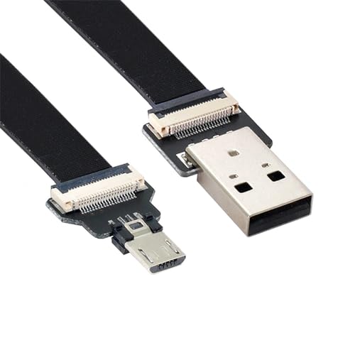 xiwai USB 2.0 Typ A Stecker auf Micro USB 5-Pin Stecker Datenkabel Flat Slim FPC Kabel für FPV & Disk & Phone von xiwai