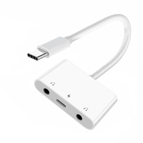 Xiwai USB C Hub Typ C auf Dual 3,5 mm Audio AUX & Mikrofon Soundkarte mit PD Power Charge Adapter 3 in 1 USB Extender kompatibel mit Laptop Tablet Handy von xiwai