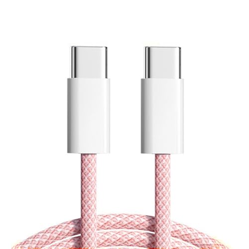 xiwai USB-C-Kabel, 27 W, 65 W, 480 Mbit/s, Datenkabel, Typ C, Schnellladung für Handy, Tablet und Laptop, 2 m, rosa Hülle von xiwai