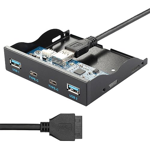 xiwai USB-C USB 3.0 HUB 4 Ports Frontplatte zum Motherboard 20Pin Anschlusskabel für 3,5" Diskettenschacht von xiwai
