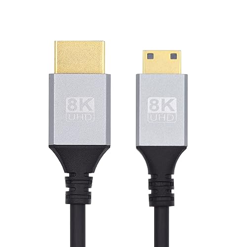 xiwai Ultradünnes Mini-HDMI-2.1-HDTV-Kabel 1,0 m, Hyper Slim HDMI-Kabel 2.0 8K 4K Typ-A auf Typ-C für Kamera-HDTV von xiwai