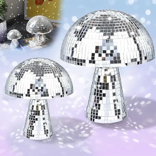 2 Stück Pilz Disco Kugel Deko,xlwen Silber Discokugel Pilz,Pilz Disco Kugel Silber,Disco Pilze Silber,Deko Discokugel Pilz,für Heimdekorationen, Bühnenrequisiten, Schulfeste, Partyartikel und Zubehör 2 Stück Pilz Disco Kugel Deko,xlwen Silber Discokugel Pilz,Pilz Disco Kugel Silber,Disco Pilze Silber,Deko Discokugel Pilz,für Heimdekorationen, Bühnenrequisiten, Schulfeste, Partyartikel und Zubehör von xlwen