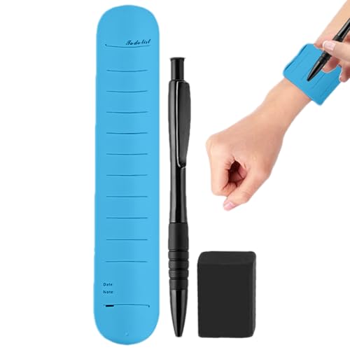 xowwyue Memo Slap Armbänder, Memo -Handgelenkband | Tragbares Slap -Armband mit Stift und Radiergummi,Silikon wasserdichtes Armband für die Arbeitserinnerungsliste Täglicher Organisation von xowwyue