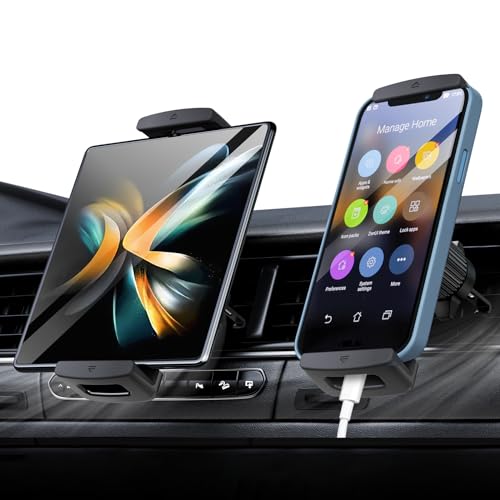 xuenair iPad Mini Autohalterung, 360 ° drehbar, Lüftungsschlitz-Tablet-Halterung für Auto, Z-Falz-Halterung für iPad Mini Pro Air Z Fold 4 3 iPhone Samsung und mehr 10.2-32.8 Zoll cm Gerät von xuenair