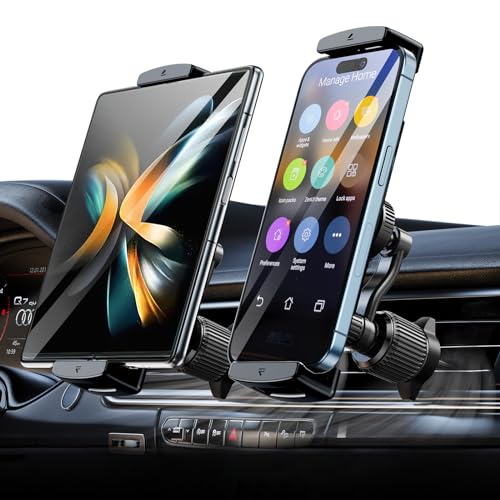 xuenair Z Fold Autohalterung mit langem Arm, [Keine Blockierung der Belüftung & nie herunterfallen] Z Fold Autohalterung für iPad Pro Air Mini Z Fold 6 5 4 3 iPhone 15 14 und mehr 4.7-12.9" Gerät von xuenair