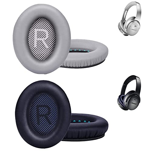 Ersatz Ohrpolster für Bose QC35, kompatibel mit Over-Ear Kopfhörern von QuietComfort 35 (QC35) und Quiet Comfort 35 II (QC35 ii), Kopfhörer Ersatz Ohr Pad/Ohr Kissen/-Cups/-Cover (Dunkelblau + grau) von xutong