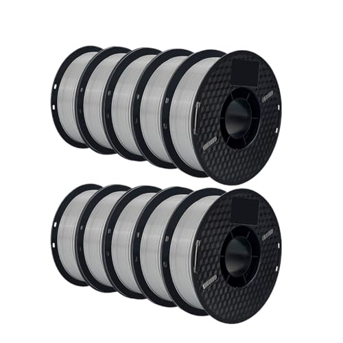 10 kg PLA-Filament PETG 3D-Filament 1,75 mm for 3D-Drucker Filament 10 Rollen/Set gemischte Farben und Materialien FDM-Druck(10 KG PETG Gray) von xuyuyan