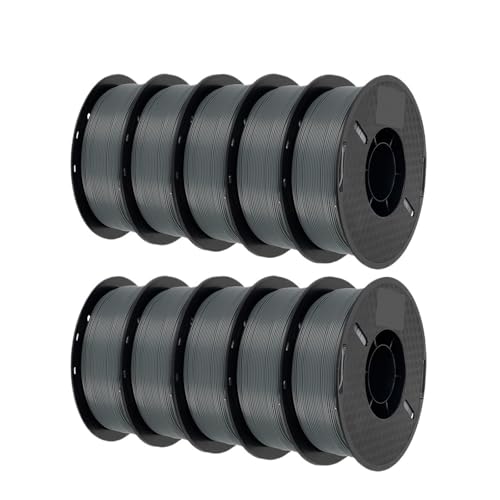 10 kg PLA-Filament PETG 3D-Filament 1,75 mm for 3D-Drucker Filament 10 Rollen/Set gemischte Farben und Materialien FDM-Druck(10 KG PLA Gray) von xuyuyan