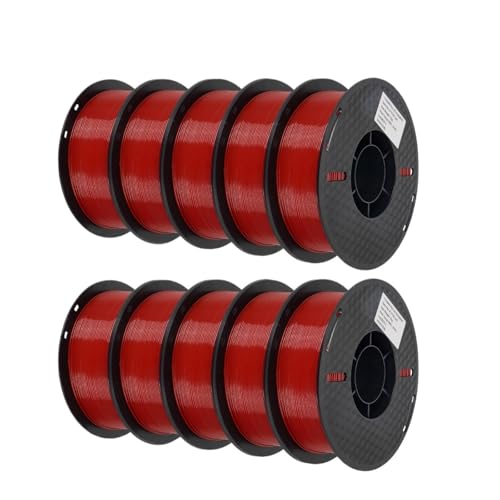 10 kg PLA-Filament PETG 3D-Filament 1,75 mm for 3D-Drucker Filament 10 Rollen/Set gemischte Farben und Materialien FDM-Druck(10 KG PLA Red) von xuyuyan