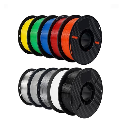 22LBS PETG PLA-Filament, 3D-Drucker-Filament, 10 Rollen, 1 kg, 1,75 mm, geruchlos, umweltfreundlich, gute Zähigkeit, Mischfarbe(10 KG Mix color PETG) von xuyuyan