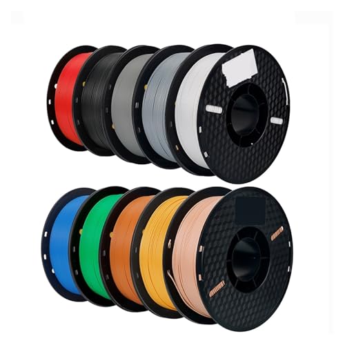 22LBS PETG PLA-Filament, 3D-Drucker-Filament, 10 Rollen, 1 kg, 1,75 mm, geruchlos, umweltfreundlich, gute Zähigkeit, Mischfarbe(10 KG Mix color PLA) von xuyuyan