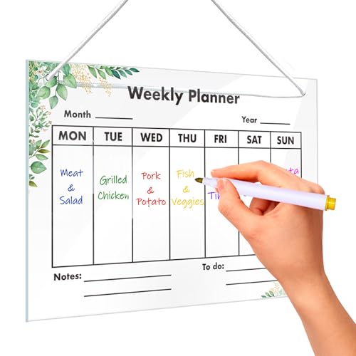 Wochenplaner Tafel, Wochenkalender Planungstafel, Wochenplaner Aufgabenplaner Aufhängen, Wochenplan Wand Board für Büro Schule Küche, Abwischba, Acryl, 30 x 20CM, Transparent Wochenplaner Tafel, Wochenkalender Planungstafel, Wochenplaner Aufgabenplaner Aufhängen, Wochenplan Wand Board für Büro Schule Küche, Abwischba, Acryl, 30 x 20CM, Transparent von xyuayamz