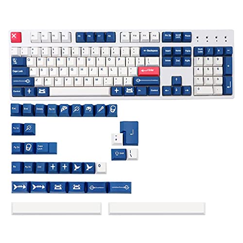 xzmnxzzme Mechanische Tastatur-Tastenkappe, Kirsch-Profil, 138 Stück, Dye-Sub-Tasten, ISO-Schlüssel, kompatibel mit Cherry MX 61/87/104/108 Tastatur, Kirschprofil-Tastenkappen von xzmnxzzme