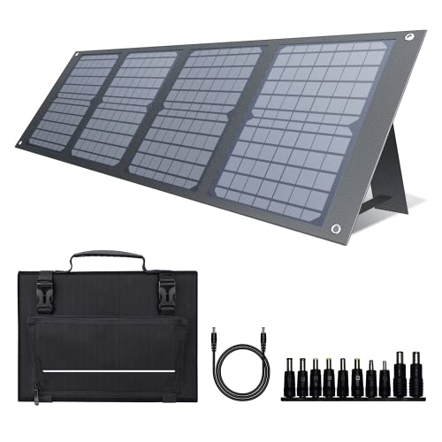 YIFENG 40W Portable Solar Panel with USB QC3.0, 12-15V DC Output(10 Connectors), Foldable Solar Battery Charger for 100-300W Portable Power Station Generators, for Home Camping Emergency USE von yIFeNG