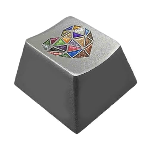 Bunte Herz-Motiv-Tastenkappe aus Aluminiumlegierung mit Originalhöhe für mechanische Tastaturen von yabaikekeji