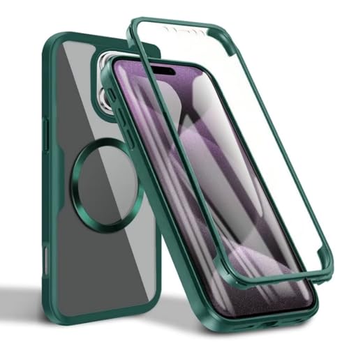 yanasuo Hülle für Samsung Galaxy S24 Ultra,Kompatibel mit MagSafe 360 Grad Stoßfest Schutzhülle mit Integriertem Displayschutz mit Kameraschutz Silikon Bumper Case -Grün von yanasuo