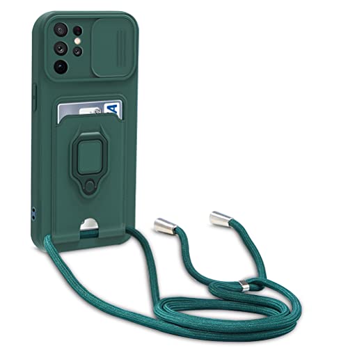yanasuo Schiebe Kameraschutz Silikon Handykette Hülle kompatibel mit Samsung Galaxy S23 Ultra, Metall Ring Halter Handy Cover,Verstellbarer Halskette Handyhülle-Dunkel Grün yanasuo Schiebe Kameraschutz Silikon Handykette Hülle kompatibel mit Samsung Galaxy S23 Ultra, Metall Ring Halter Handy Cover,Verstellbarer Halskette Handyhülle-Dunkel Grün von yanasuo