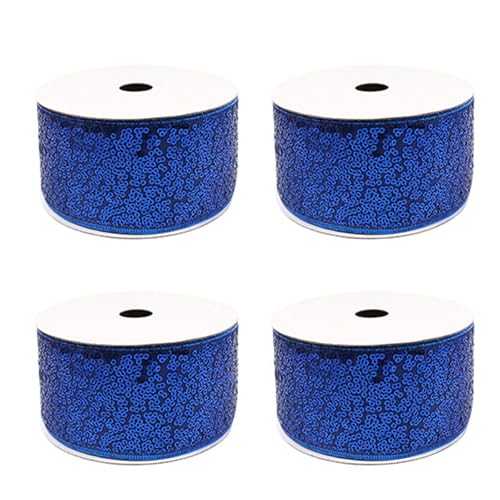 Festliche Schleifenbänder, Polyester-Seidenband zum Verpacken von Geschenken, Weihnachtsbaumschmuck, Partyzubehör, 4 Stück Festliche Schleifenbänder, Polyester-Seidenband zum Verpacken von Geschenken, Weihnachtsbaumschmuck, Partyzubehör, 4 Stück von yanwuwa