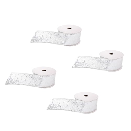 Festliche Schleifenbänder, Polyester-Seidenband zum Verpacken von Geschenken, Weihnachtsbaumschmuck, Partyzubehör, 4 Stück Festliche Schleifenbänder, Polyester-Seidenband zum Verpacken von Geschenken, Weihnachtsbaumschmuck, Partyzubehör, 4 Stück von yanwuwa