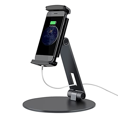 yanwuwa Verstellbarer Handy-Tablet-Ständer für den Schreibtisch, faltbar, Aluminium, Desktop-Dock für 10,2 - 35,6 cm (4 - 14 Zoll) Lazy Bracket von yanwuwa