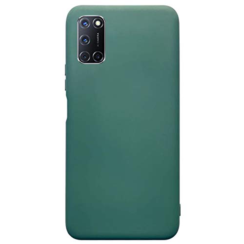 Kompatibel mit Oppo A52/A72-4G/A92 Handyhülle(Grün)+9H Panzerfolie[Ultra Dünne]-[Weiche TPU Silikon]-[rutschfest]-Schutzhülle Silicone Matt Case Hülle für Oppo A52-2020 von yanzi