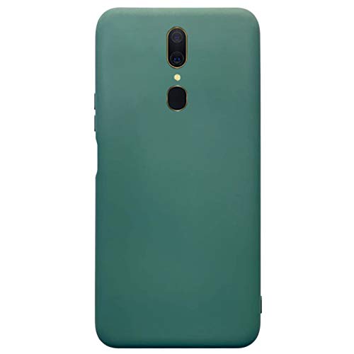 Kompatibel mit Oppo A9/F11/A9X Handyhülle(Grün)+9H Panzerfolie[Ultra Dünne]-[Weiche TPU Silikon]-[rutschfest]-Schutzhülle Silicone Matt Case Hülle für Oppo A9-2019 von yanzi