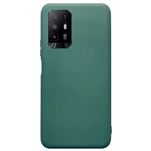 Kompatibel mit Oppo A95-5G/A94-5G Handyhülle(Grün)+9H Panzerfolie[Ultra Dünne]-[Weiche TPU Silikon]-[rutschfest]-Schutzhülle Silicone Matt Case Hülle für Oppo A95-5G-2021 von yanzi