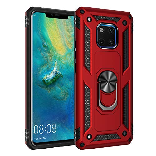 yanzi Kompatibel mit Huawei Mate 20Pro Smartphone Hülle(Rot)+3D Displayschutzfolie[Militär-Stoßfeste]-[Ständer] Schutzhülle Rugged Kratzfest Bumper Handyhülle für Huawei Mate 20Pro-2018 von yanzi