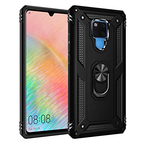 yanzi Kompatibel mit Huawei Mate 20X Smartphone Hülle(Schwarz)+3D Displayschutzfolie[Militär-Stoßfeste]-[Ständer] Schutzhülle Rugged Kratzfest Bumper Handyhülle für Huawei Mate 20X-2018 von yanzi