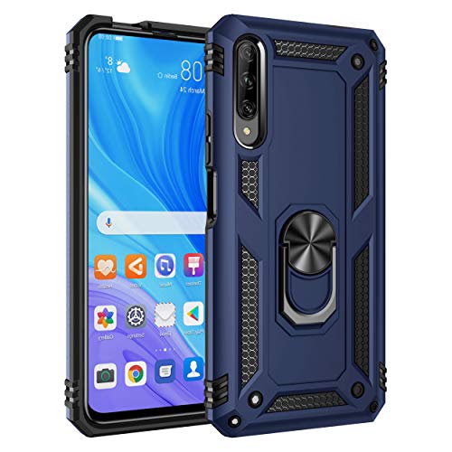 yanzi Kompatibel mit Huawei P Smart Pro/Y9S/Hongr 9X Pro Smartphone Hülle(Blau)+3D Displayschutzfolie[Militär-Stoßfeste]-[Ständer] Schutzhülle Rugged Kratzfest Bumper Handyhülle für P Smart Pro-2019 von yanzi