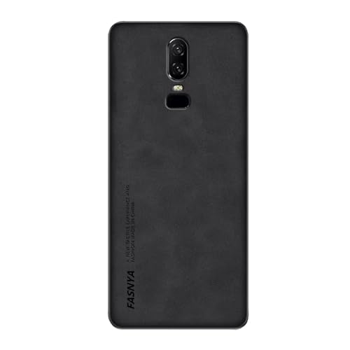 yanzi Kompatibel mit OnePlus 6 Smartphone Hülle(Schwarz) Handyhülle Ultra Thin Weiche TPU Silikon Bumper PU Leder Schutzhülle Stoßfeste Protection Case+3D Panzerfolie-2018 von yanzi