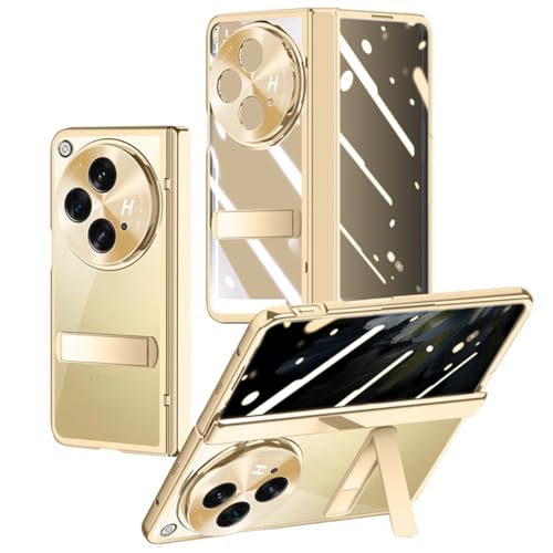 yanzi Kompatibel mit OnePlus Open Handyhülle(Transparent+Or) Schutzhülle Ultra Dünne Hinge Protective Bumper Stoßfeste Protection Case Smartphone Hülle+3D Displayschutzfolie-2023 von yanzi