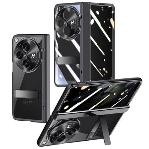 yanzi Kompatibel mit OnePlus Open Handyhülle(Transparent+Schwarz) Schutzhülle Ultra Dünne Hinge Protective Bumper Stoßfeste Protection Case Smartphone Hülle+3D Displayschutzfolie-2023 von yanzi