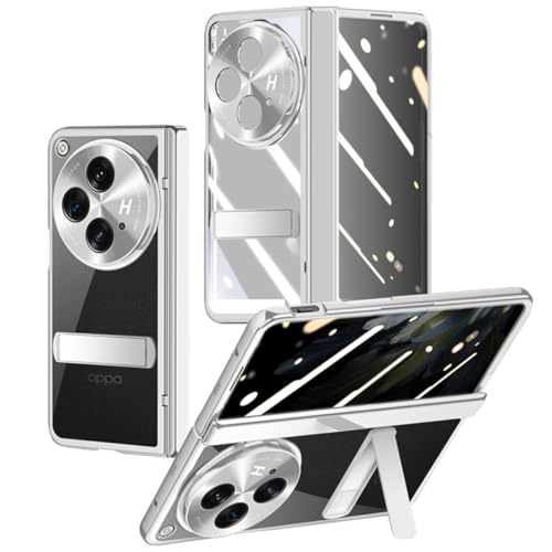 yanzi Kompatibel mit OnePlus Open Handyhülle(Transparent+Argent) Schutzhülle Ultra Dünne Hinge Protective Bumper Stoßfeste Protection Case Smartphone Hülle+3D Displayschutzfolie-2023 von yanzi