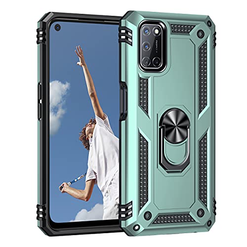 yanzi Kompatibel mit Oppo A52/A72-4G/A92 Smartphone Hülle(Grün)+3D Displayschutzfolie[Militär-Stoßfeste]-[Ständer] Schutzhülle Rugged Kratzfest Bumper Handyhülle für Oppo A52-2020 von yanzi