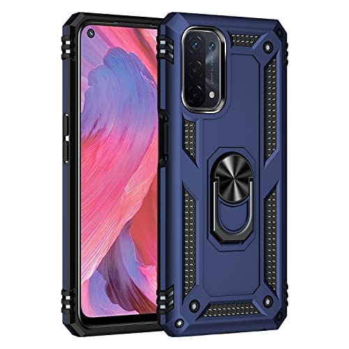 yanzi Kompatibel mit Oppo A74-5G/A93-5G/A54-5G Smartphone Hülle(Blau)+9H Panzerfolie[Militär-Stoßfeste]-[Ständer] Schutzhülle Rugged Kratzfest Bumper Handyhülle für Oppo A74-5G-2021 von yanzi