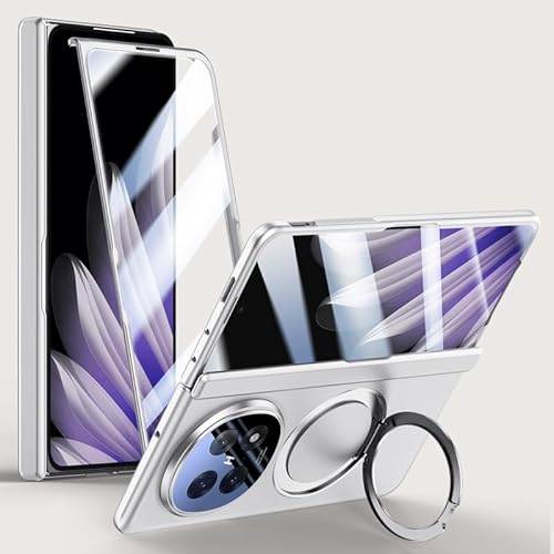 yanzi Kompatibel mit Oppo Find N5 Handyhülle(Argent) Schutzhülle Ultra Dünne Matte TPU Silikon Ständer Bumper Stoßfeste 360° Protection Case Smartphone Hülle+3D Displayschutzfolie-2025 von yanzi