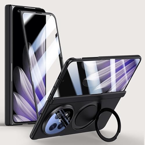 yanzi Kompatibel mit Oppo Find N5 Handyhülle(Schwarz) Schutzhülle Ultra Dünne Matte TPU Silikon Ständer Bumper Stoßfeste 360° Protection Case Smartphone Hülle+3D Displayschutzfolie-2025 von yanzi