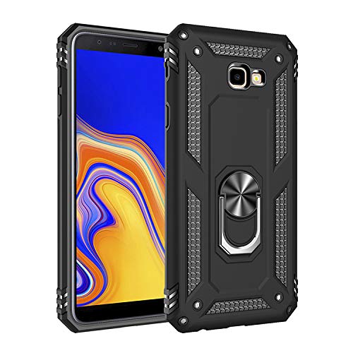 yanzi Kompatibel mit SamSung Galaxy J4 Plus/J4 Prime Smartphone Hülle(Schwarz)+3D Displayschutzfolie[Militär-Stoßfeste]-[Ständer]Schutzhülle Rugged Kratzfest Bumper Handyhülle für Galaxy J4 Plus-2018 von yanzi
