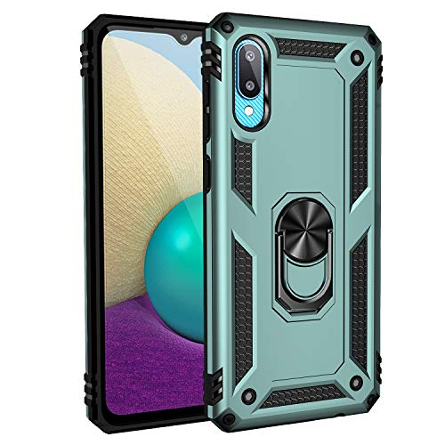 yanzi Kompatibel mit Samsung Galaxy A02/M02 Smartphone Hülle(Grün)+3D Displayschutzfolie[Militär-Stoßfeste]-[Ständer] Schutzhülle Rugged Kratzfest Bumper Handyhülle für Galaxy A02-2020 von yanzi