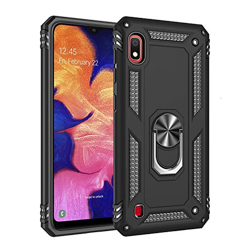 yanzi Kompatibel mit Samsung Galaxy A10 Smartphone Hülle(Schwarz)+3D Displayschutzfolie[Militär-Stoßfeste]-[Ständer] Schutzhülle Rugged Kratzfest Bumper Handyhülle für Galaxy A10-2019 von yanzi