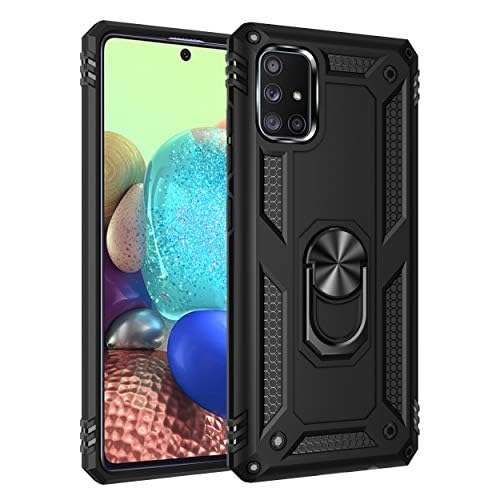 yanzi Kompatibel mit Samsung Galaxy A71-5G/A91/M80s/S10 lite Smartphone Hülle(Schwarz)+3D Displayschutzfolie[Militär-Stoßfeste]-[Ständer] Schutzhülle Rugged Kratzfest Bumper Handyhülle-2020 von yanzi