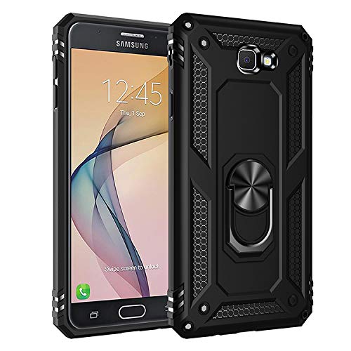 yanzi Kompatibel mit Samsung Galaxy J7 Prime Smartphone Hülle(Schwarz)+9H Panzerfolie[Militär-Stoßfeste]-[Ständer] Schutzhülle Rugged Kratzfest Bumper Handyhülle für Samsung Galaxy J7 Prime-2018 von yanzi