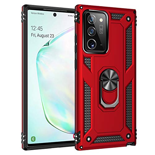 yanzi Kompatibel mit Samsung Galaxy Note 20Ultra Smartphone Hülle(Rot)+3D Displayschutzfolie[Militär-Stoßfeste]-[Ständer] Schutzhülle Rugged Bumper Handyhülle für Galaxy Note 20Ultra-2020 von yanzi